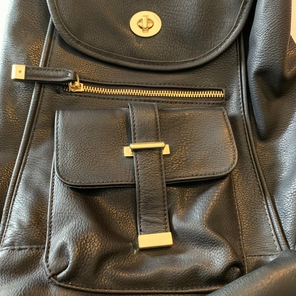 Candie's Faux Leather Backpack Purse. 12" x 9" x 4". Preowned. (449) - Picture 4 of 6